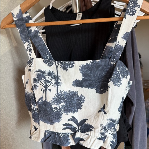 Maaji Navy and White Tropical Tank Top - Picture 4 of 5